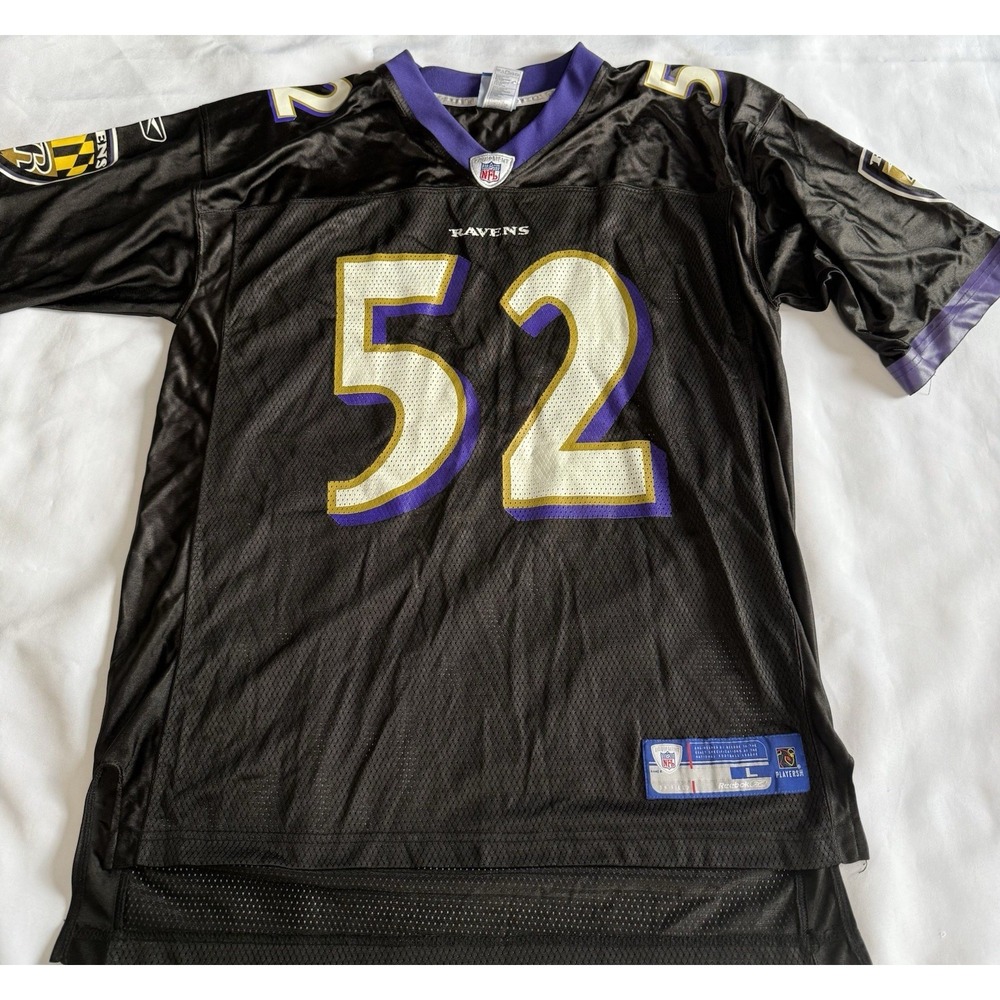 Reebok NFL Baltimore Ravens Jersey 52 R. Lewis Large Men's